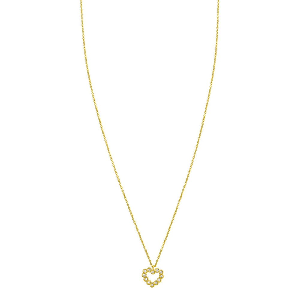 14K Yellow Gold Petite Diamond Heart Necklace