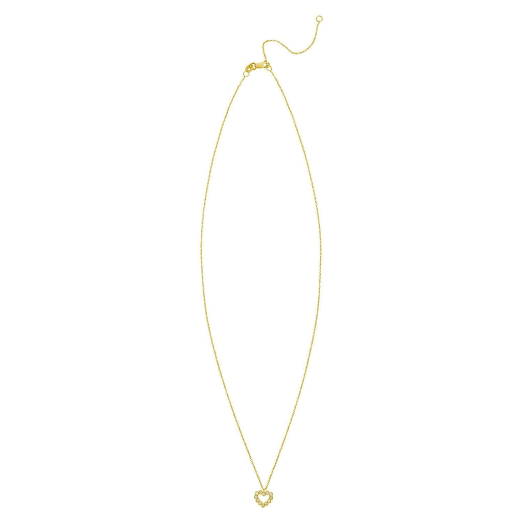 14K Yellow Gold Petite Diamond Heart Necklace