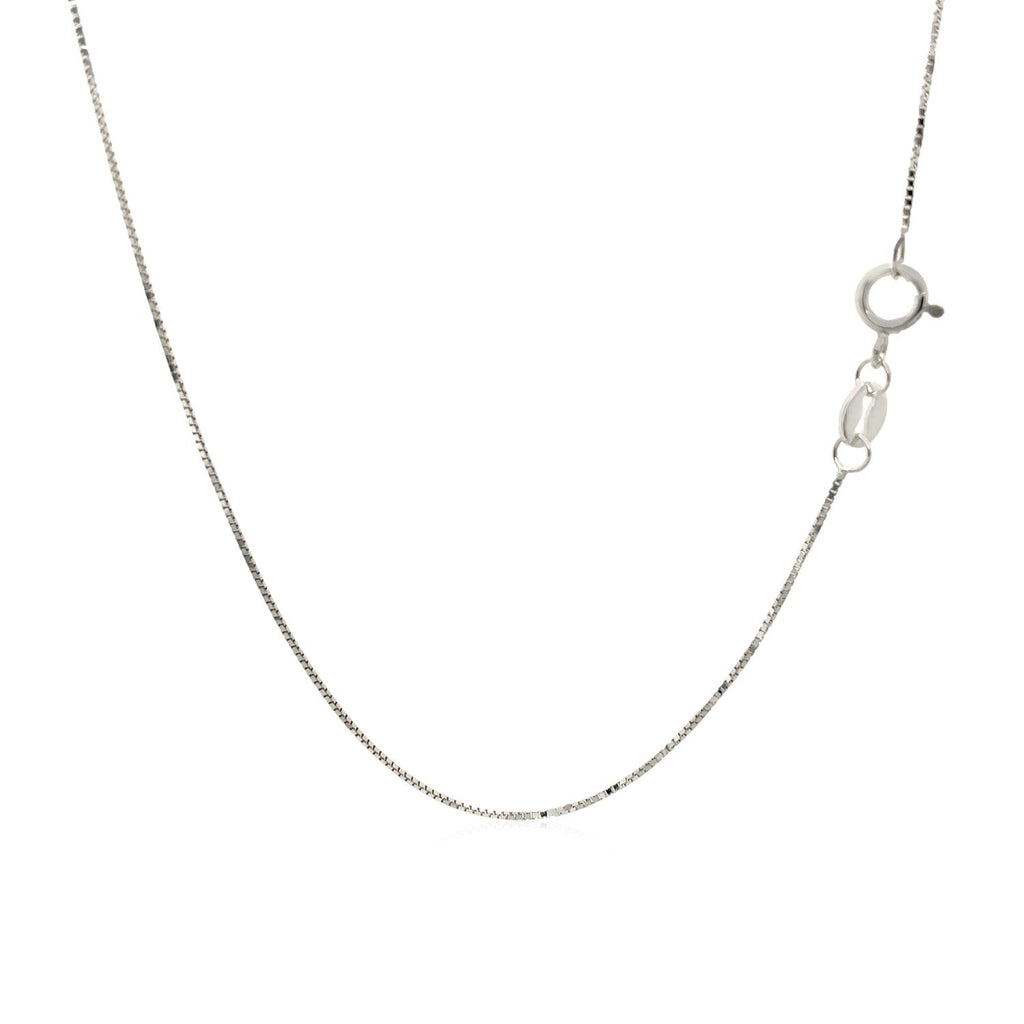 14k White Gold Adjustable Box Chain (0.60 mm)