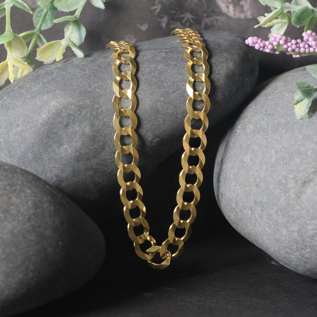 14k Yellow Gold Solid Curb Chain (7.00 mm)