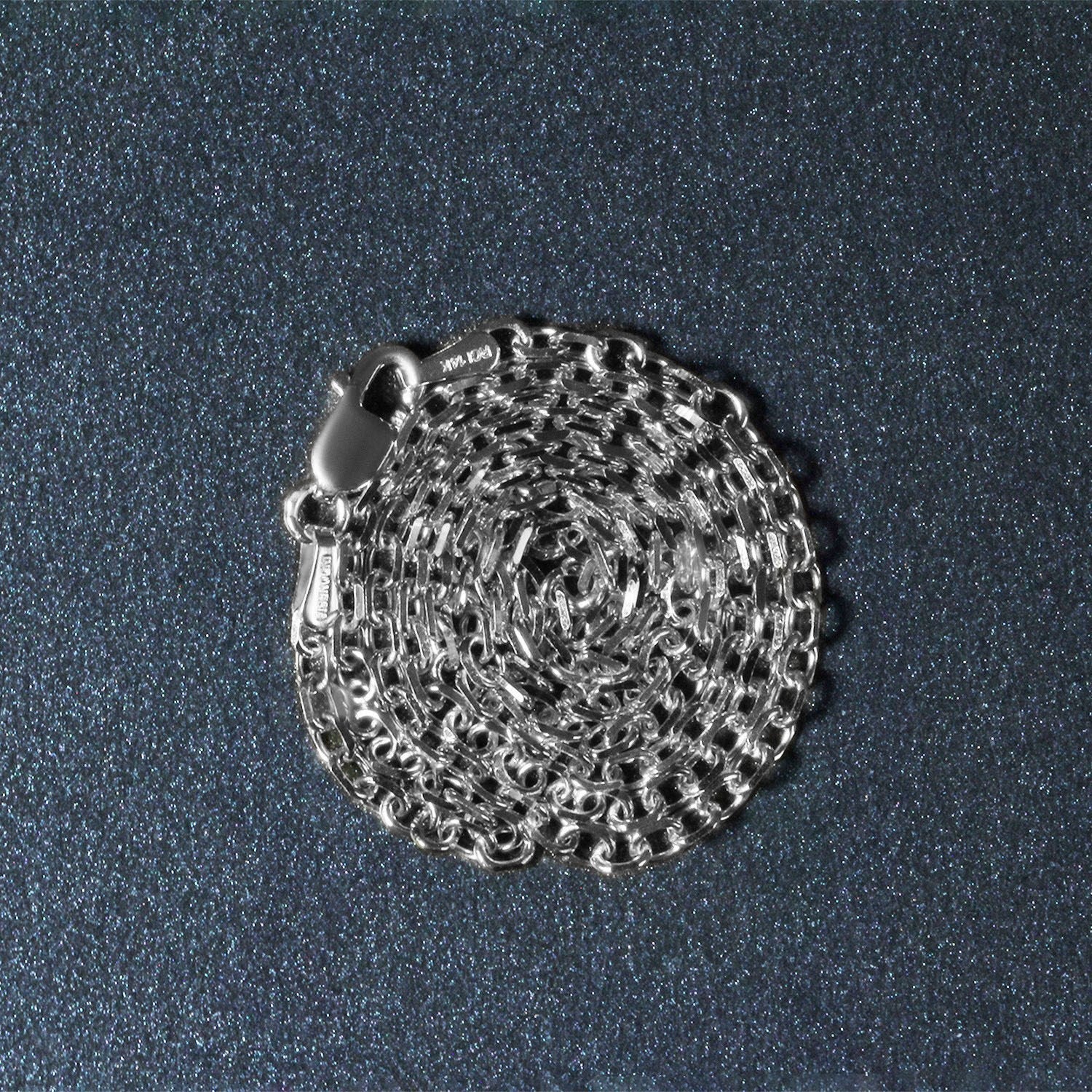 14k White Gold Diamond Cut Cable Link Chain (2.20 mm)