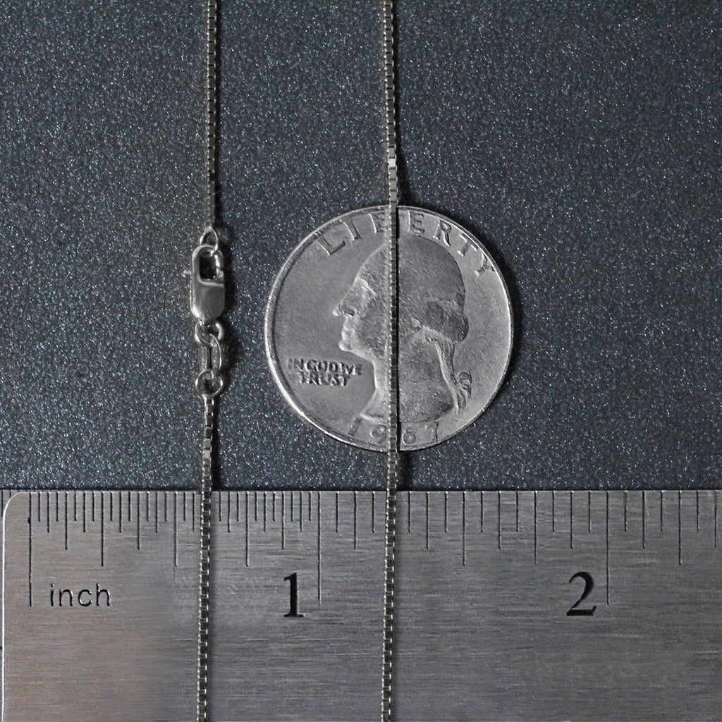 14k White Gold Classic Box Chain (0.85 mm)