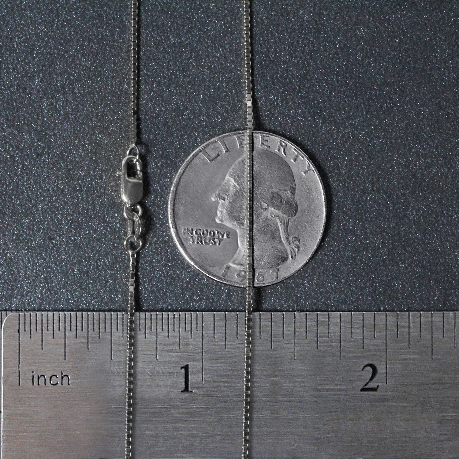 14k White Gold Classic Box Chain (0.85 mm)