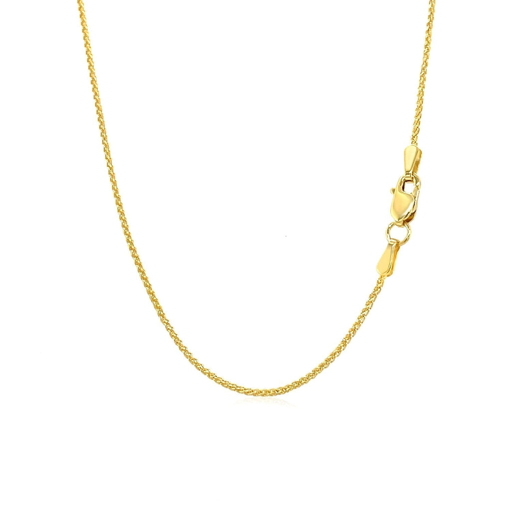 14k Yellow Gold Round Wheat Chain (1.00 mm)