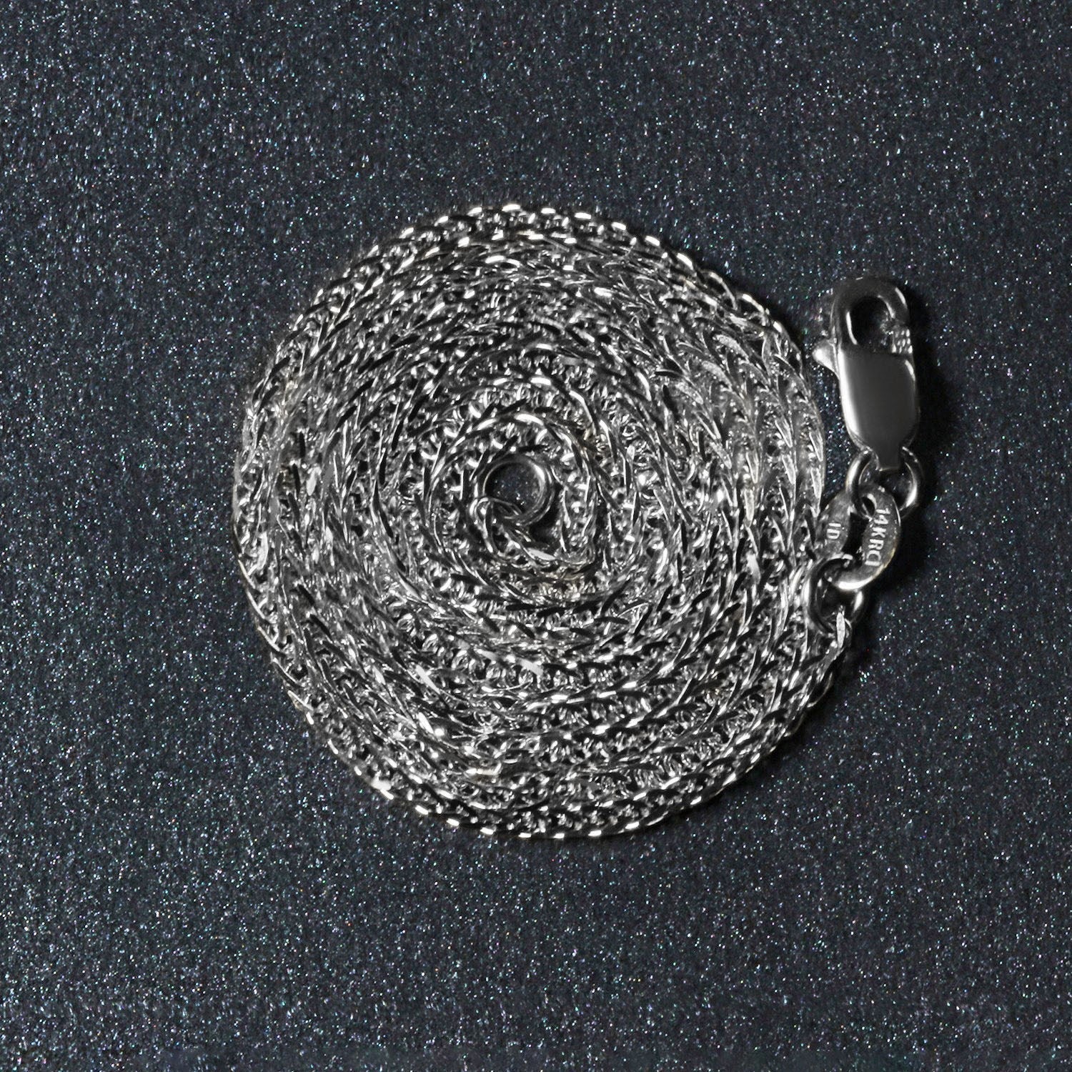 14k White Gold Square Wheat Chain (1.80 mm)