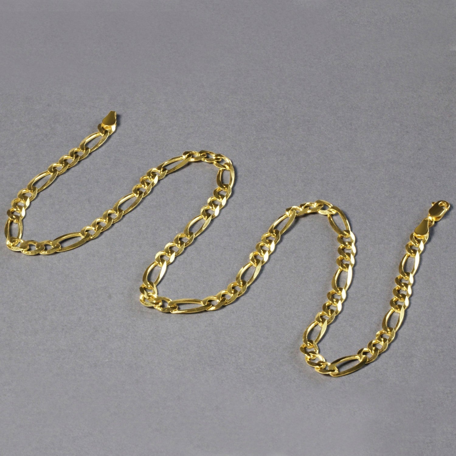10K Yellow Gold Solid Figaro Chain (5.30 mm)