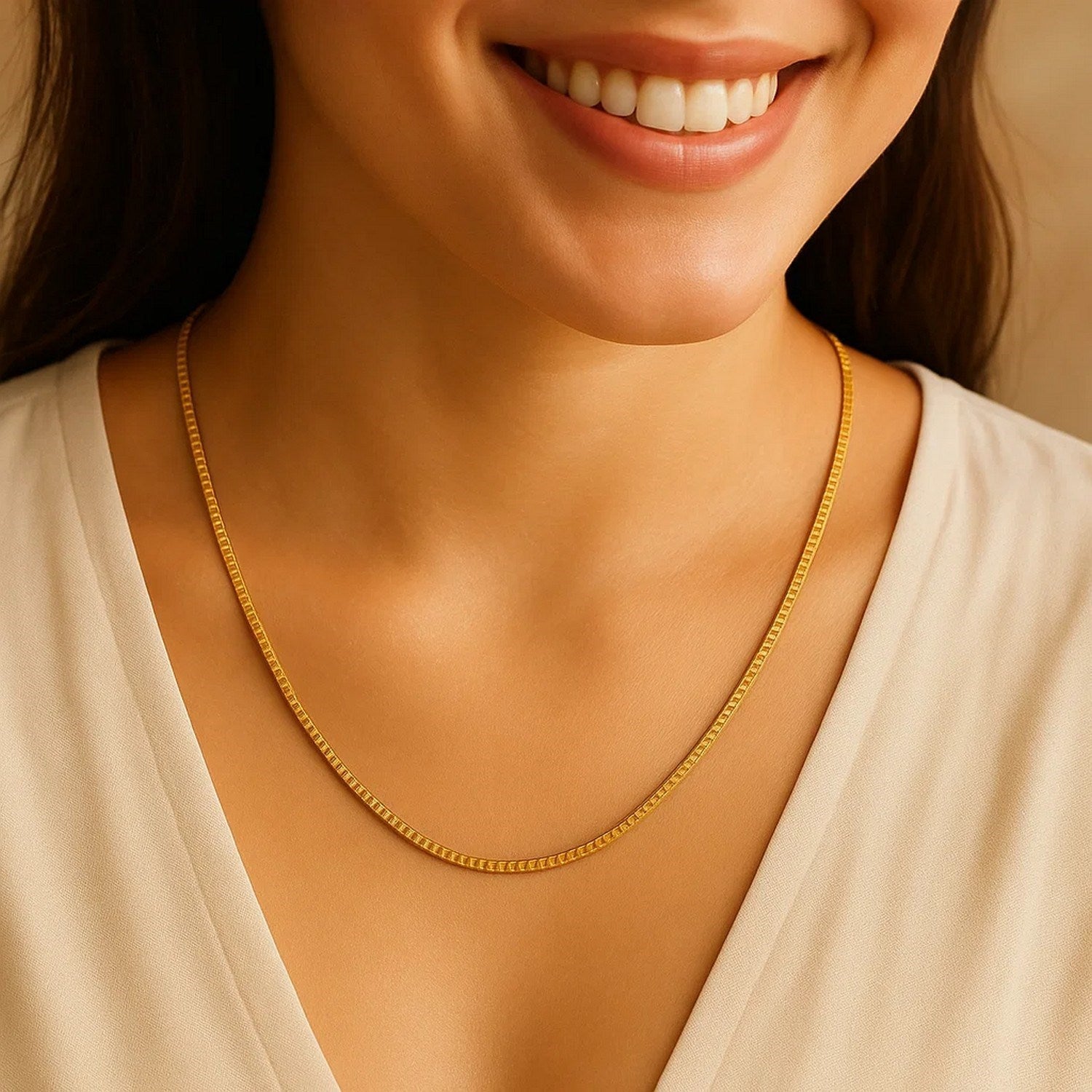 14k Yellow Gold Classic Box Chain (0.68 mm)
