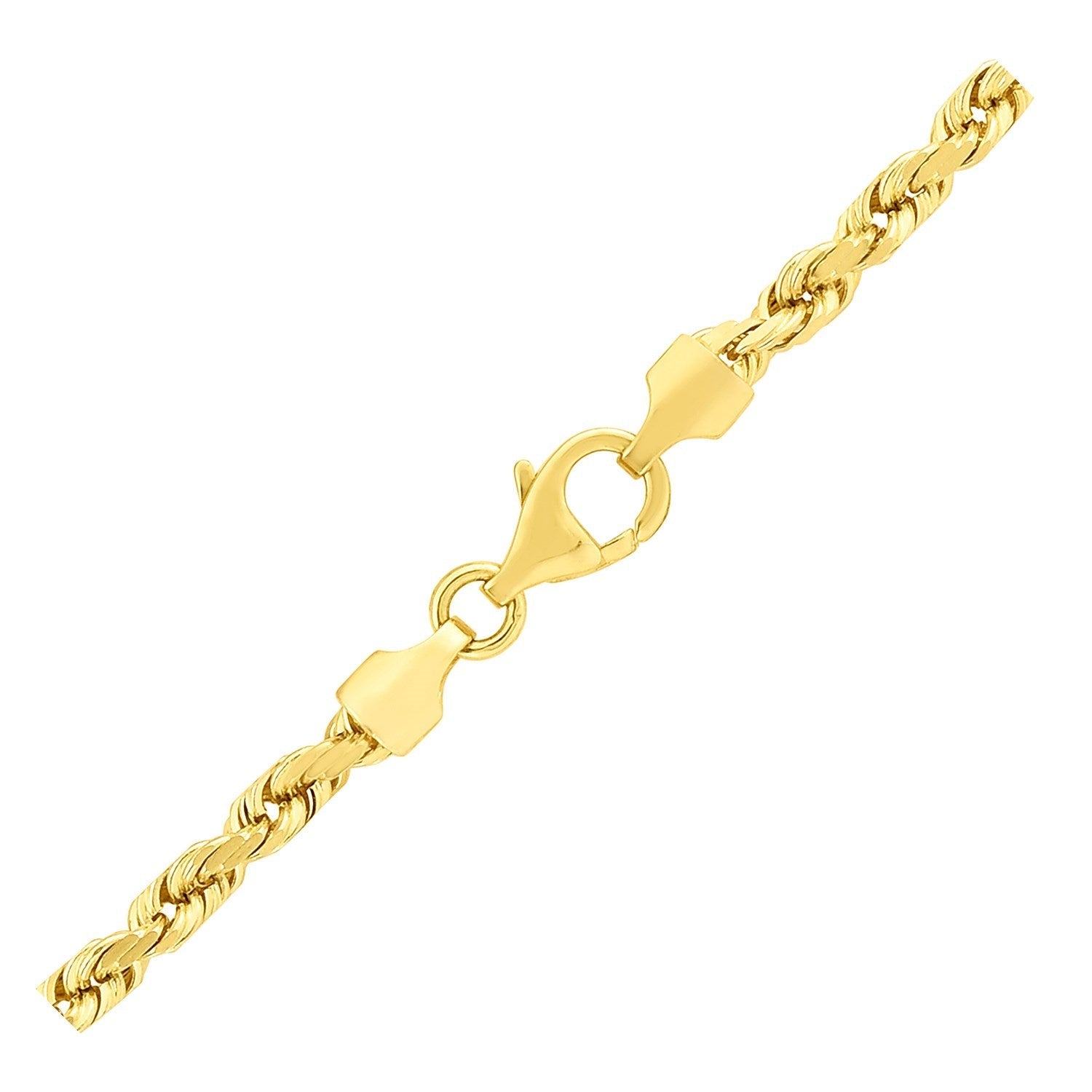14k Yellow Gold Solid Diamond Cut Rope Chain (3.50 mm)