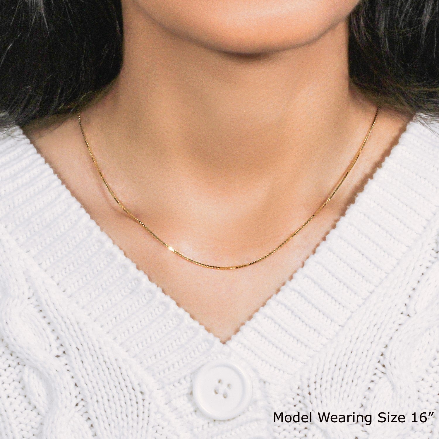 14k Yellow Gold Classic Box Chain (0.85 mm)