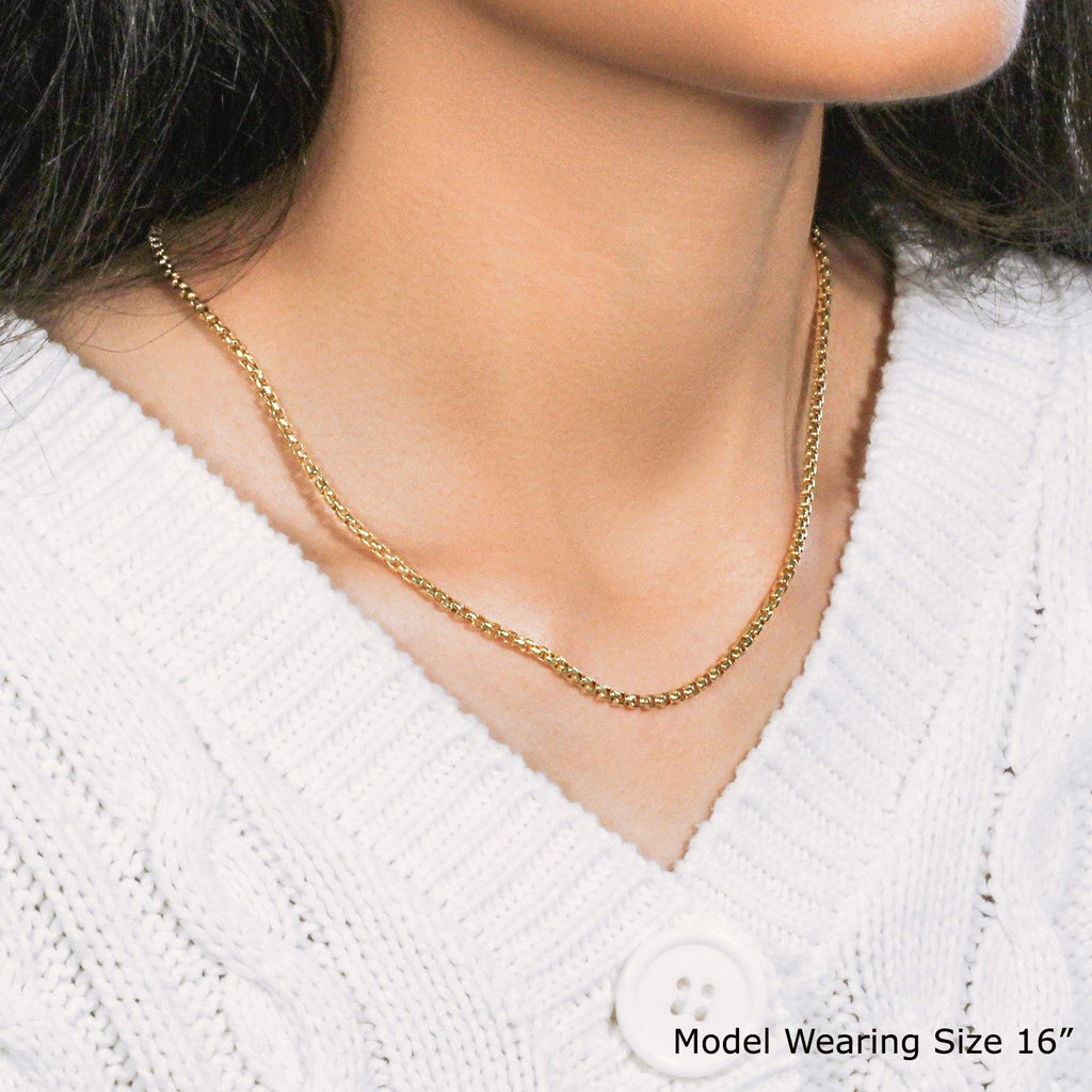 14k Yellow Gold Round Box Chain (2.5 mm)