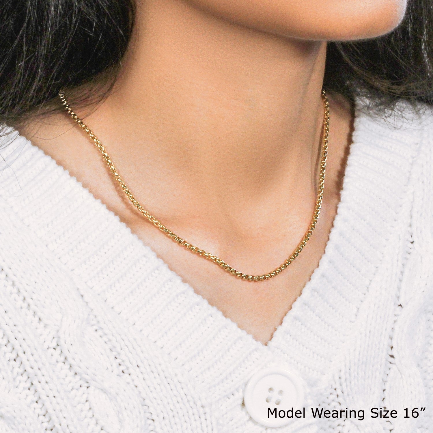 14k Yellow Gold Round Box Chain (2.5 mm)
