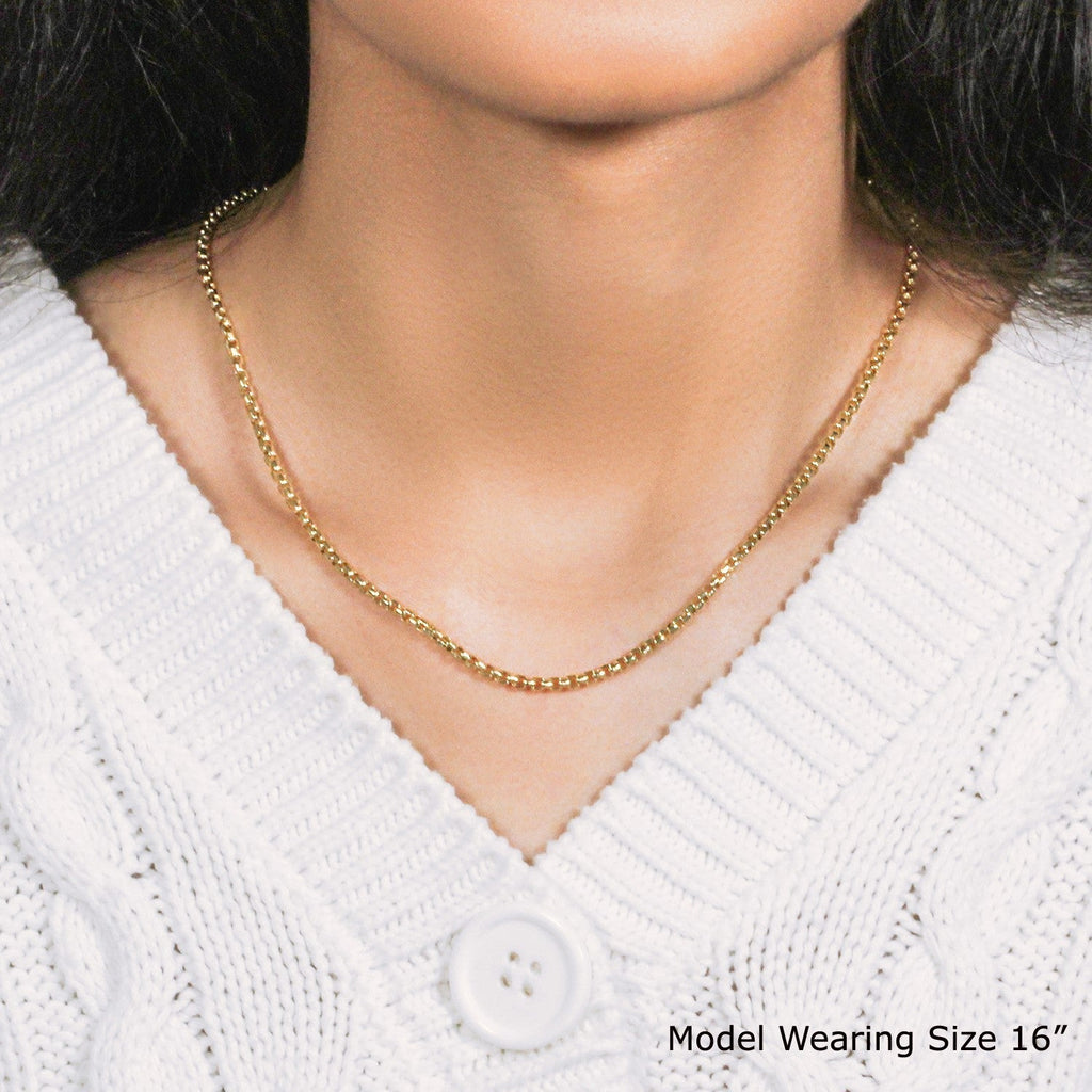 14k Yellow Gold Round Box Chain (2.5 mm)