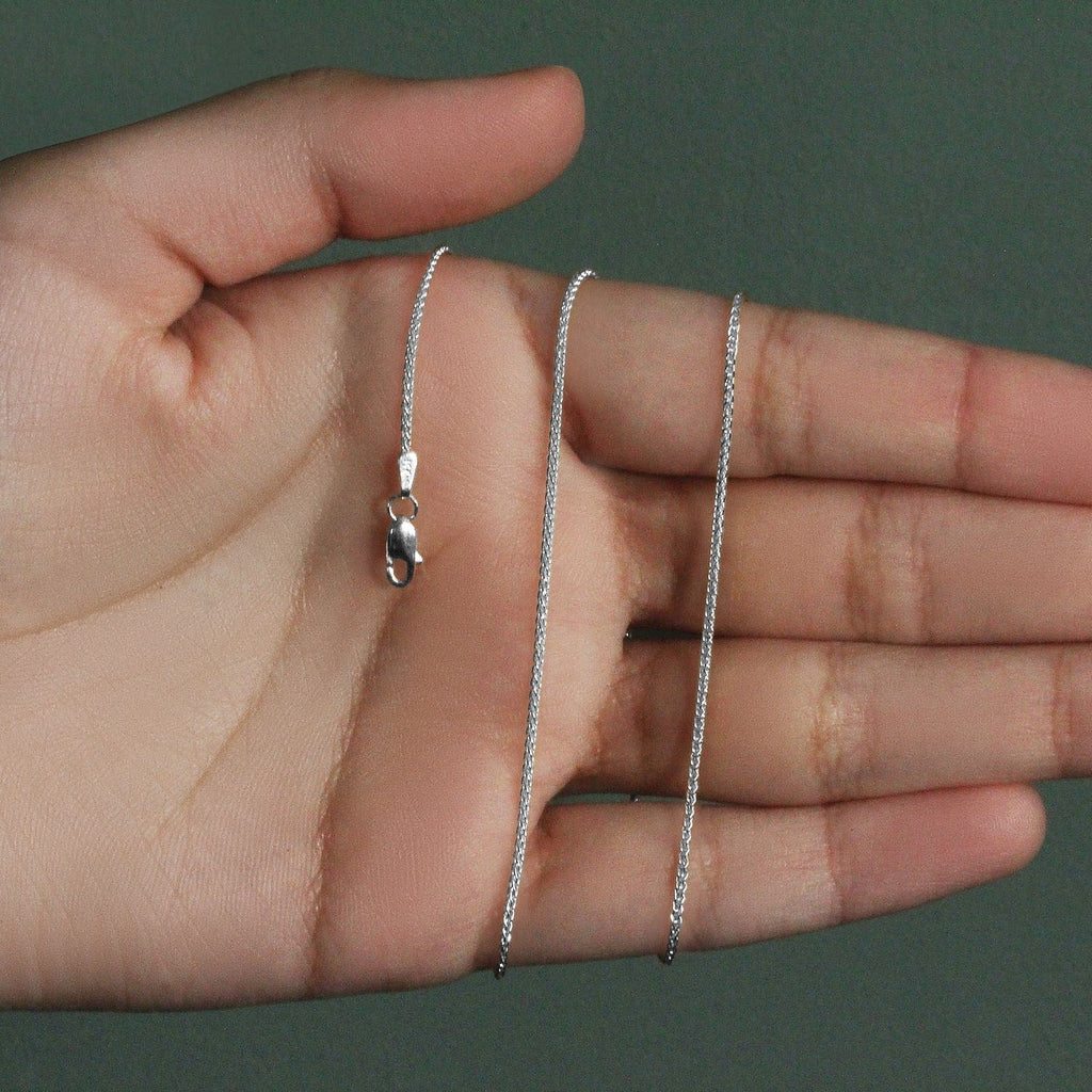 14k White Gold Round Wheat Chain (1.2 mm)