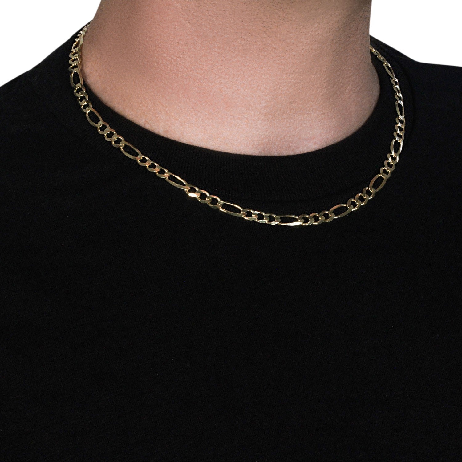 14k Yellow Gold Solid Figaro Chain (6.00 mm)