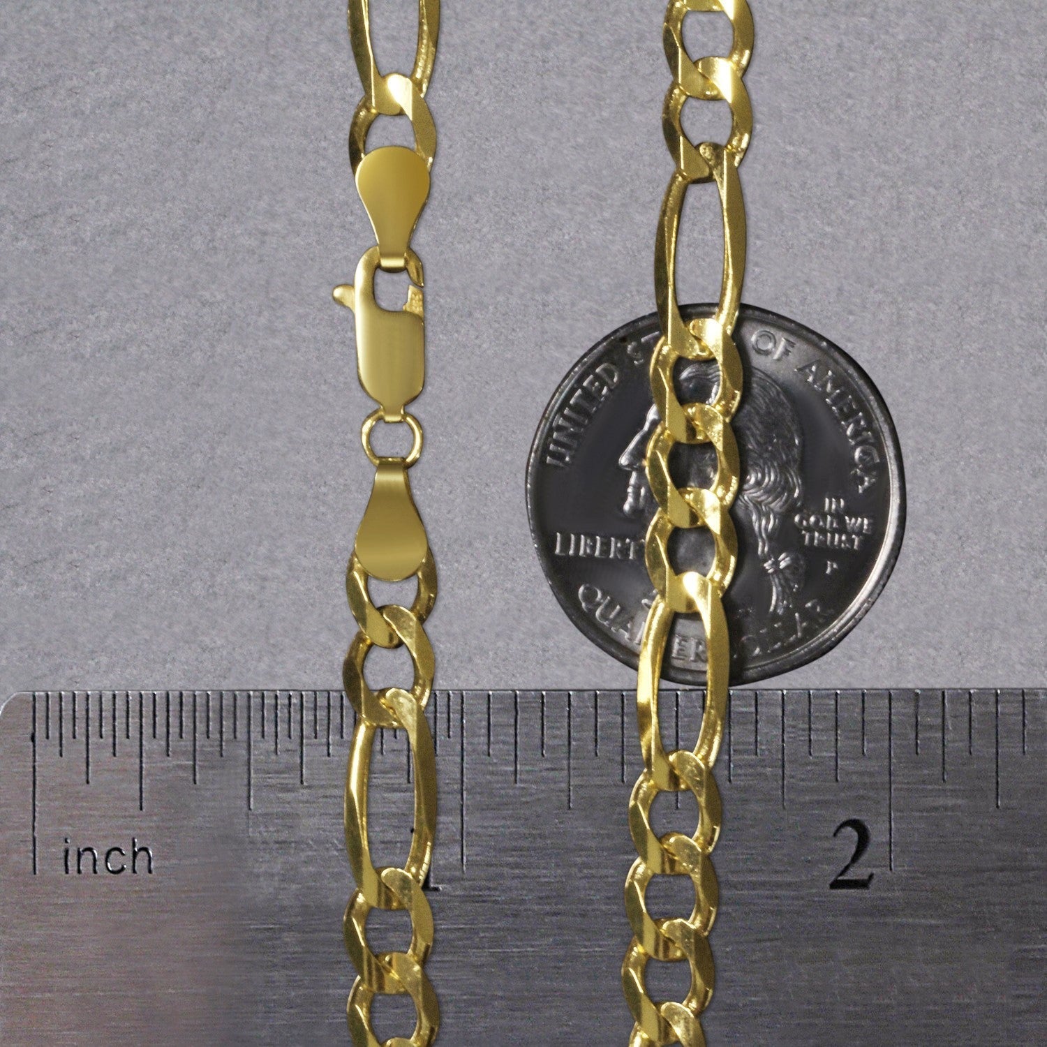14k Yellow Gold Solid Figaro Chain (6.00 mm)