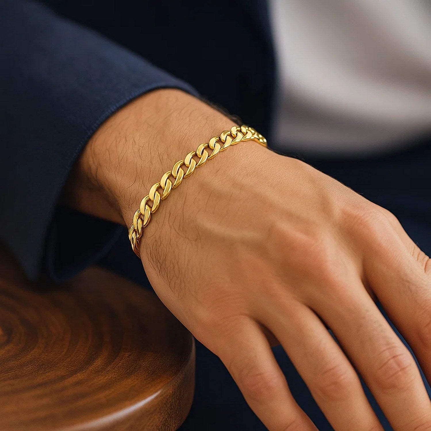 14k Yellow Gold Solid Miami Cuban Bracelet (6.00 mm)