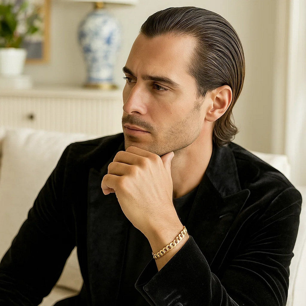 14k Yellow Gold Solid Curb Bracelet (8.20 mm)