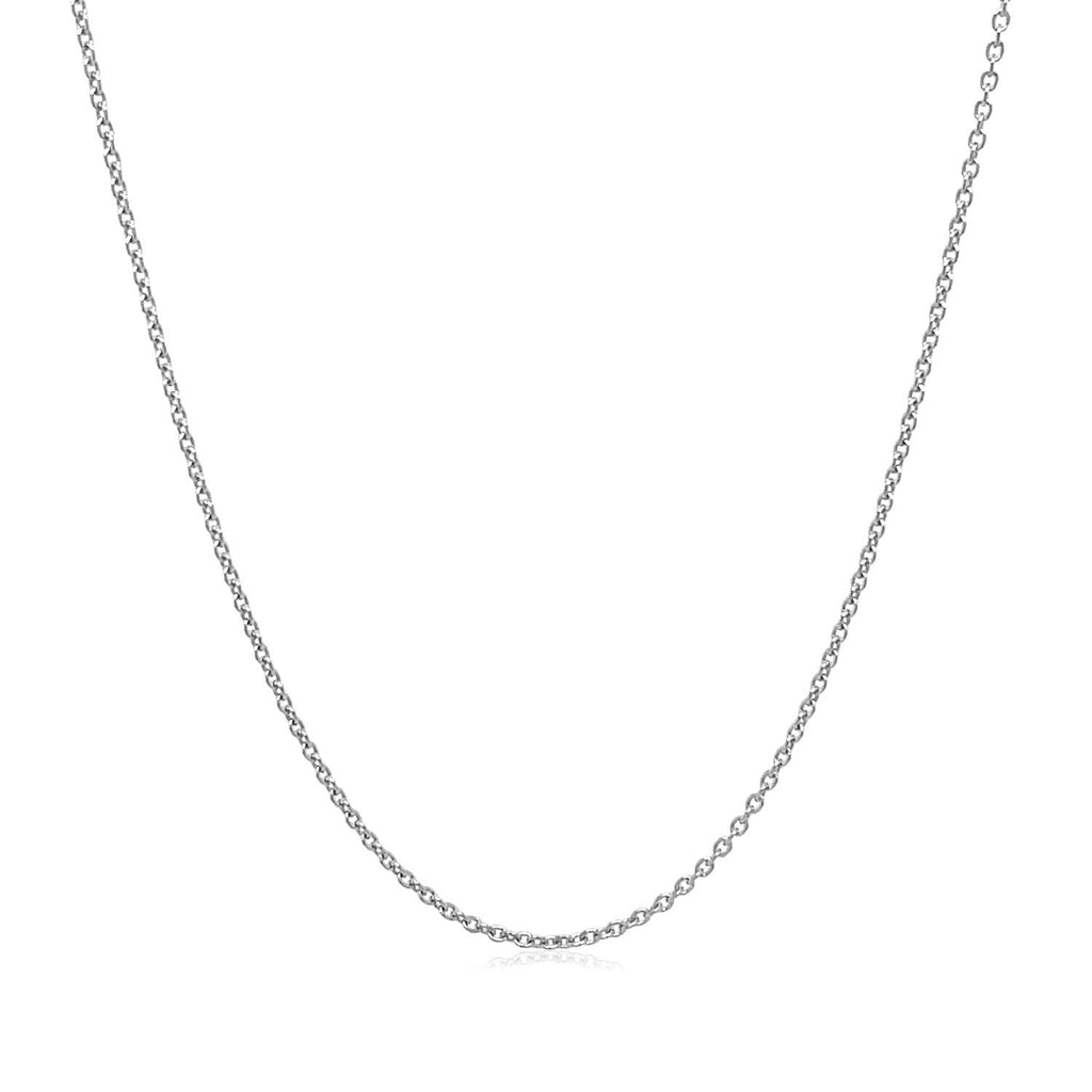 14k White Gold Round Cable Link Chain (1.10 mm)