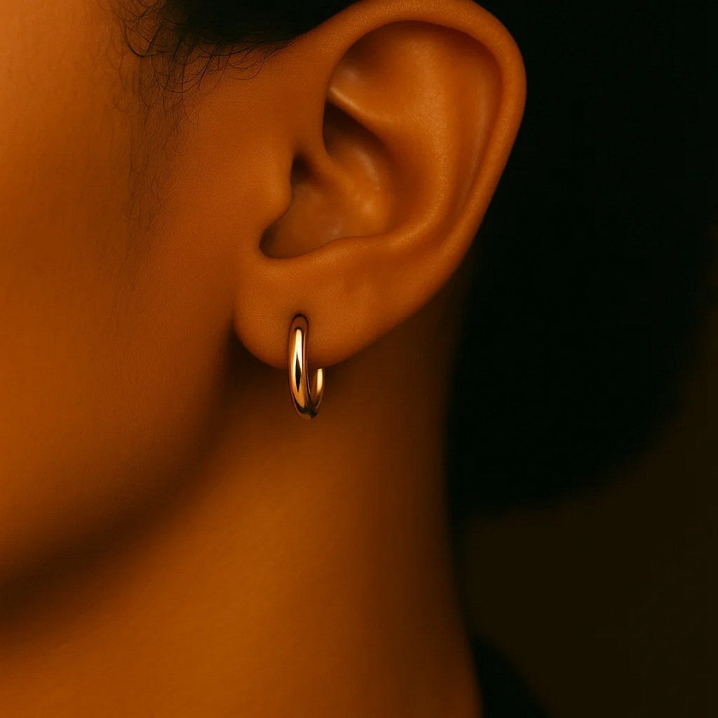 14k Yellow Gold Polished Hoop Earrings (2x15mm)