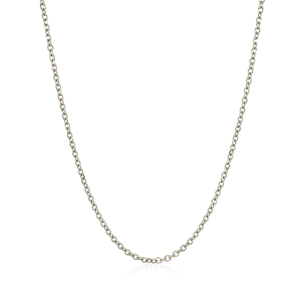 14k White Gold Diamond Cut Cable Link Chain (1.5 mm)