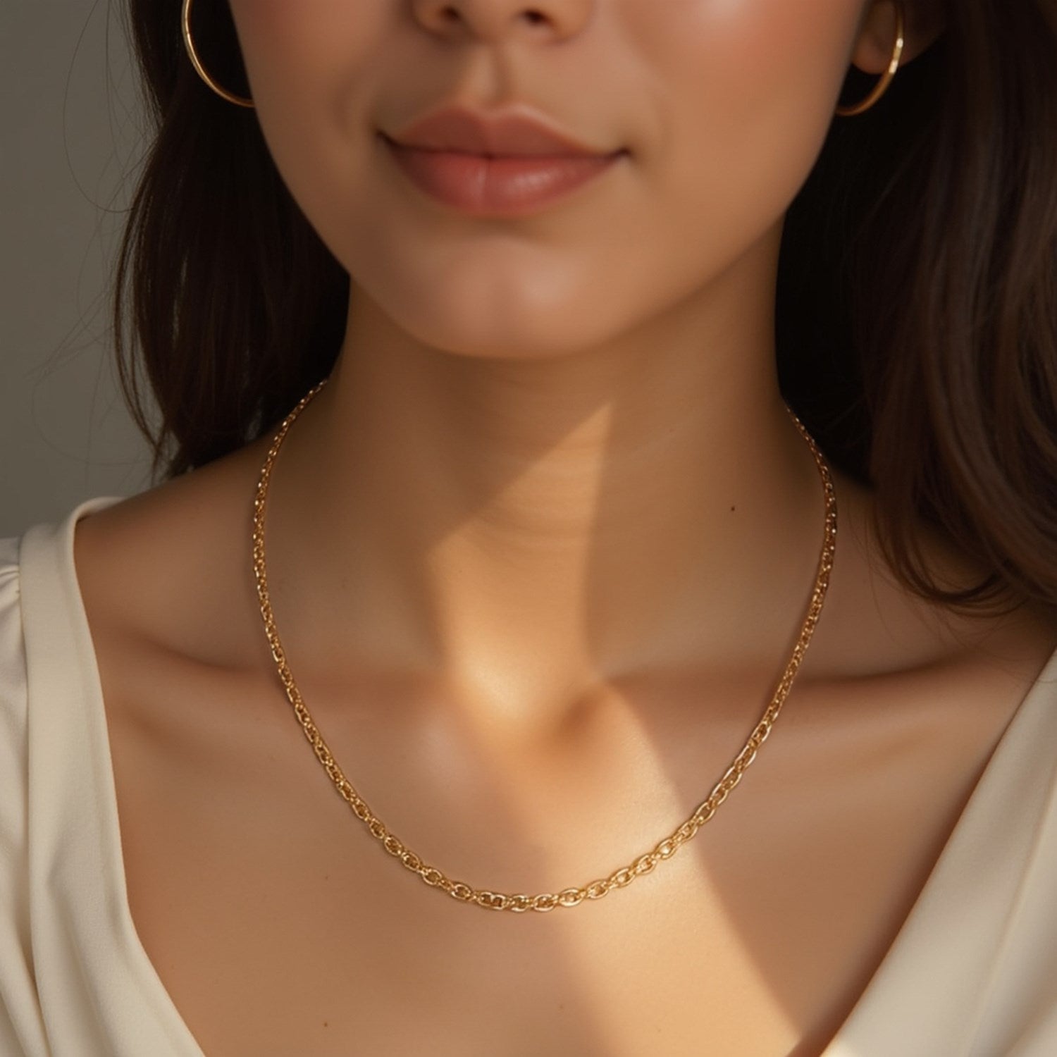 14k Yellow Gold Diamond Cut Cable Link Chain (2.20 mm)