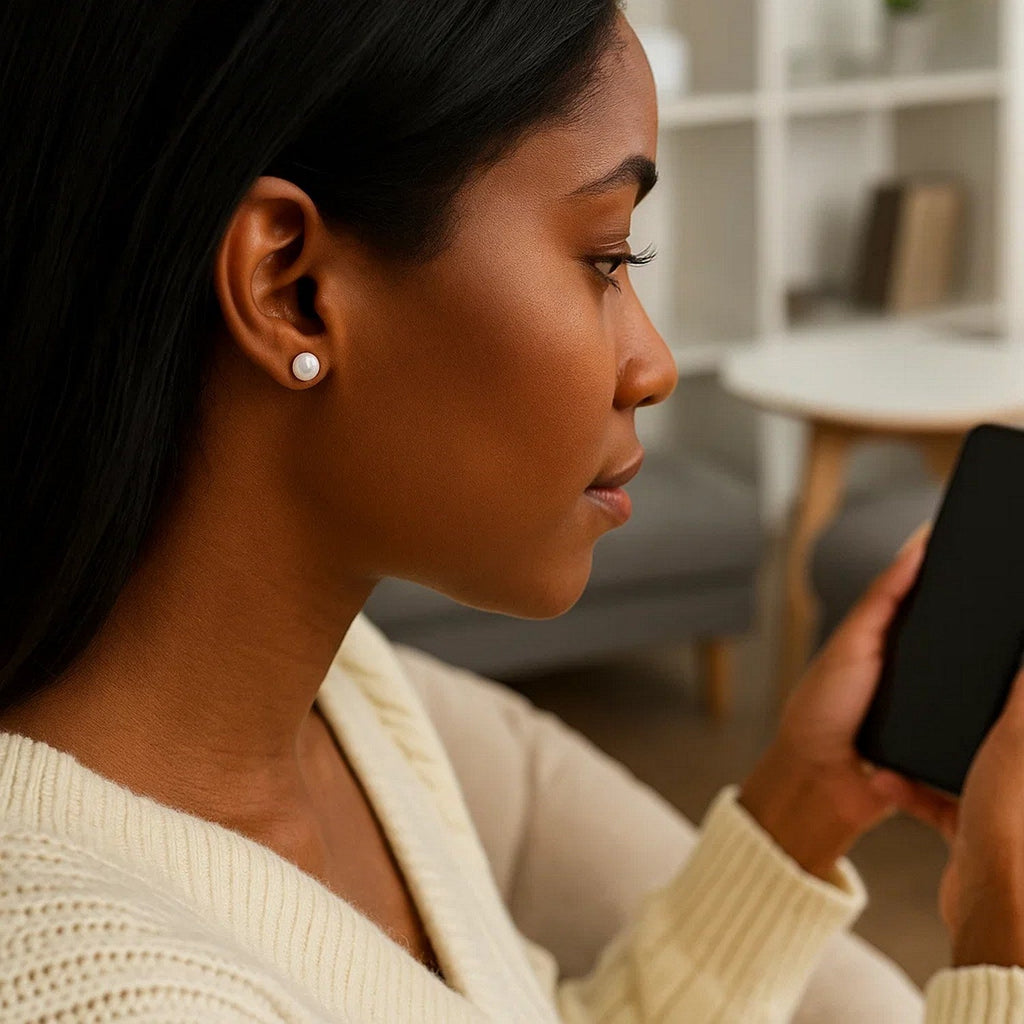 14k Yellow Gold Freshwater Cultured White Pearl Stud Earrings (5mm)