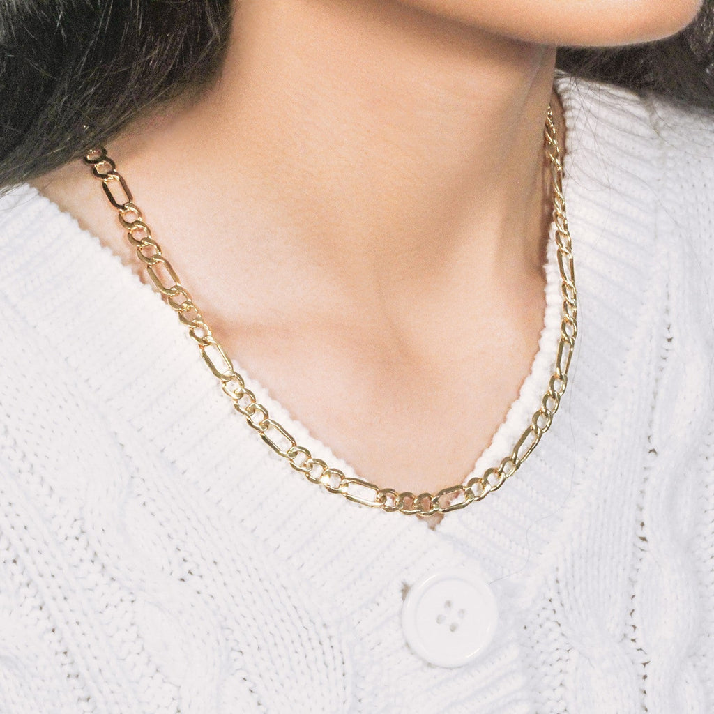 14k Yellow Gold Lite Figaro Chain (6.60 mm)