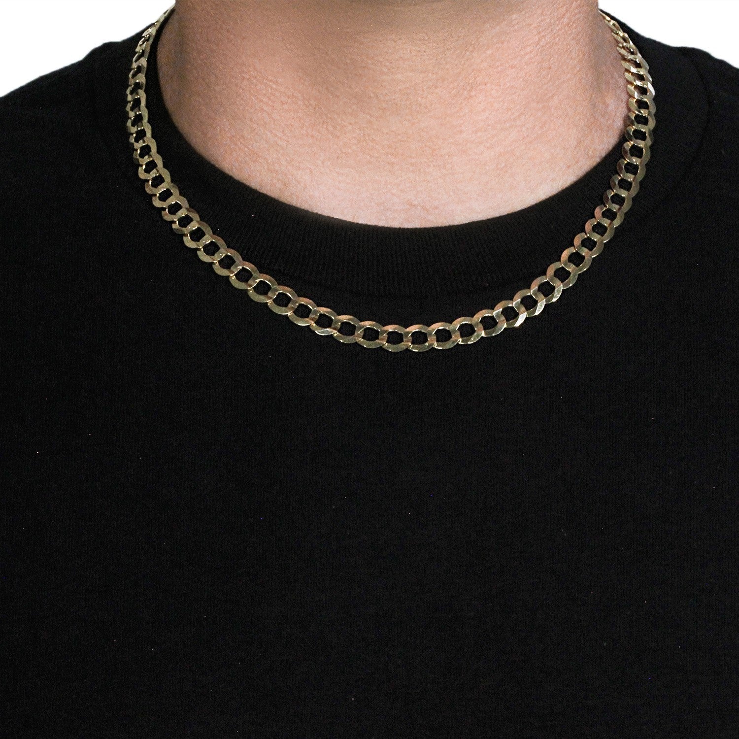 14k Yellow Gold Solid Curb Chain (8.20 mm)