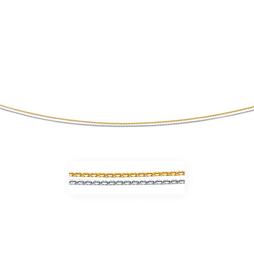 14k TwoTone Double Strand Cable Pendant Chain (1.1 mm)
