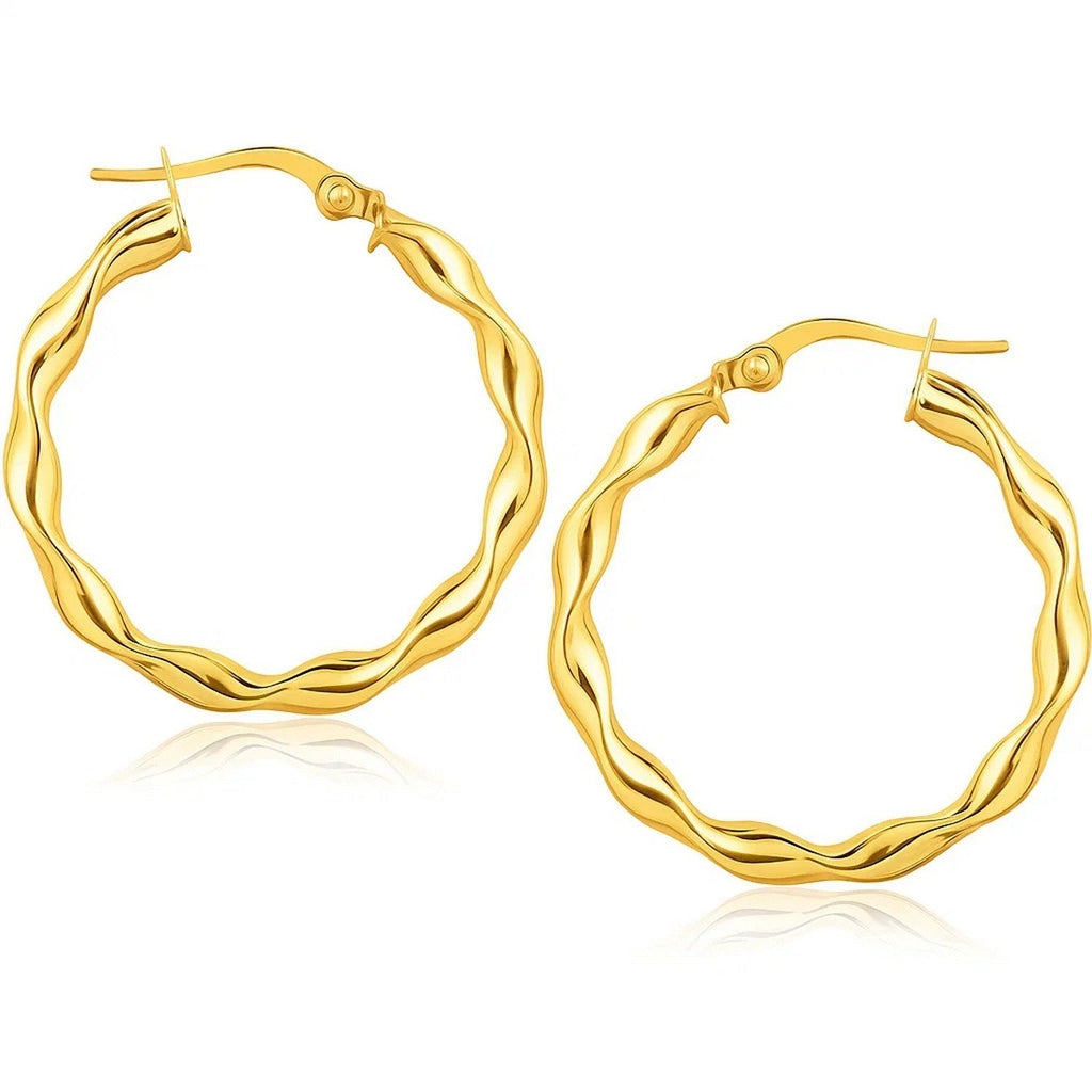 14k Yellow Gold Hoop Earrings (25mm)