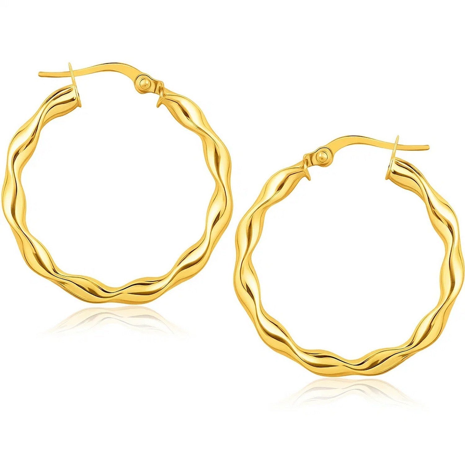 14k Yellow Gold Hoop Earrings (25mm)