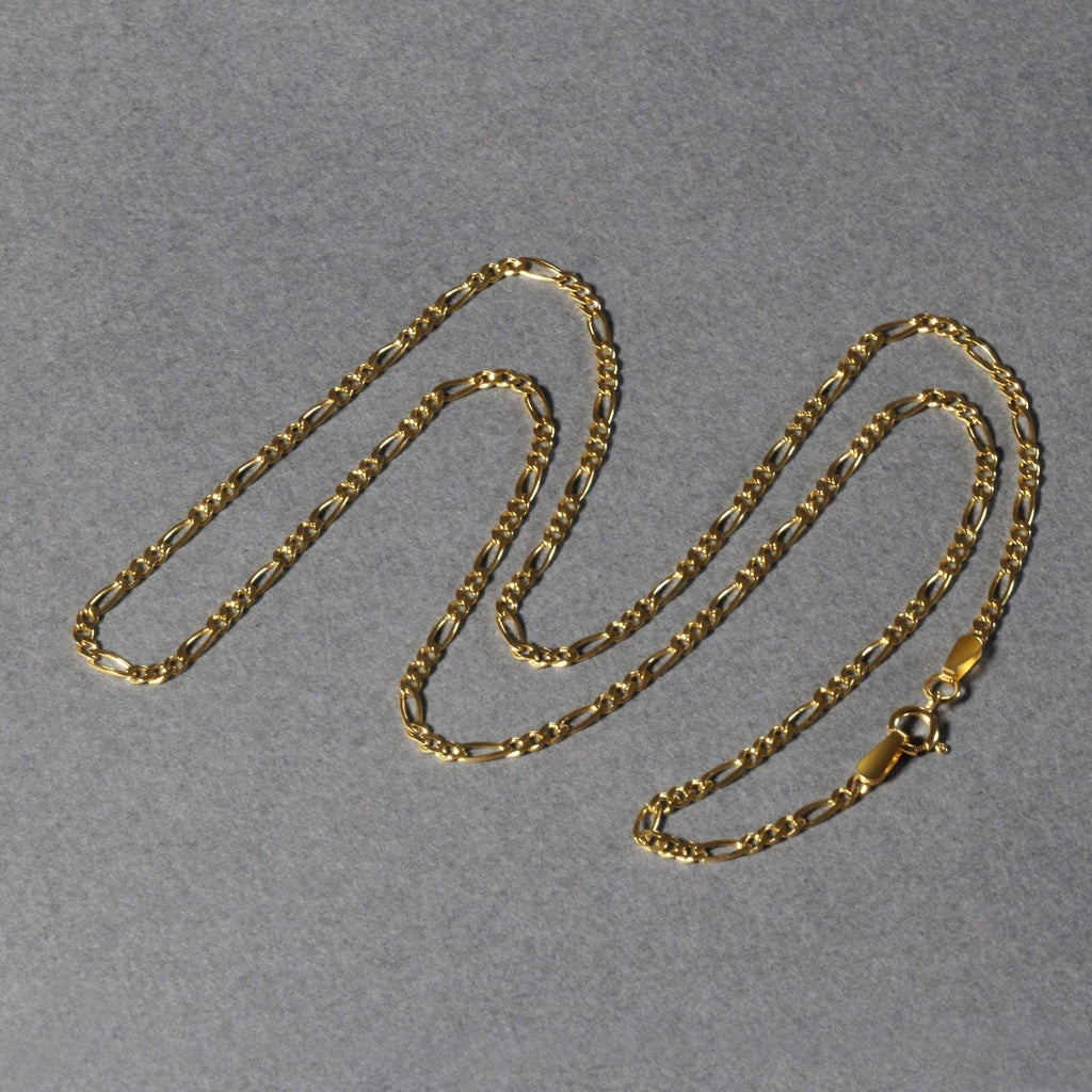 14k Yellow Gold Solid Figaro Chain (1.90 mm)