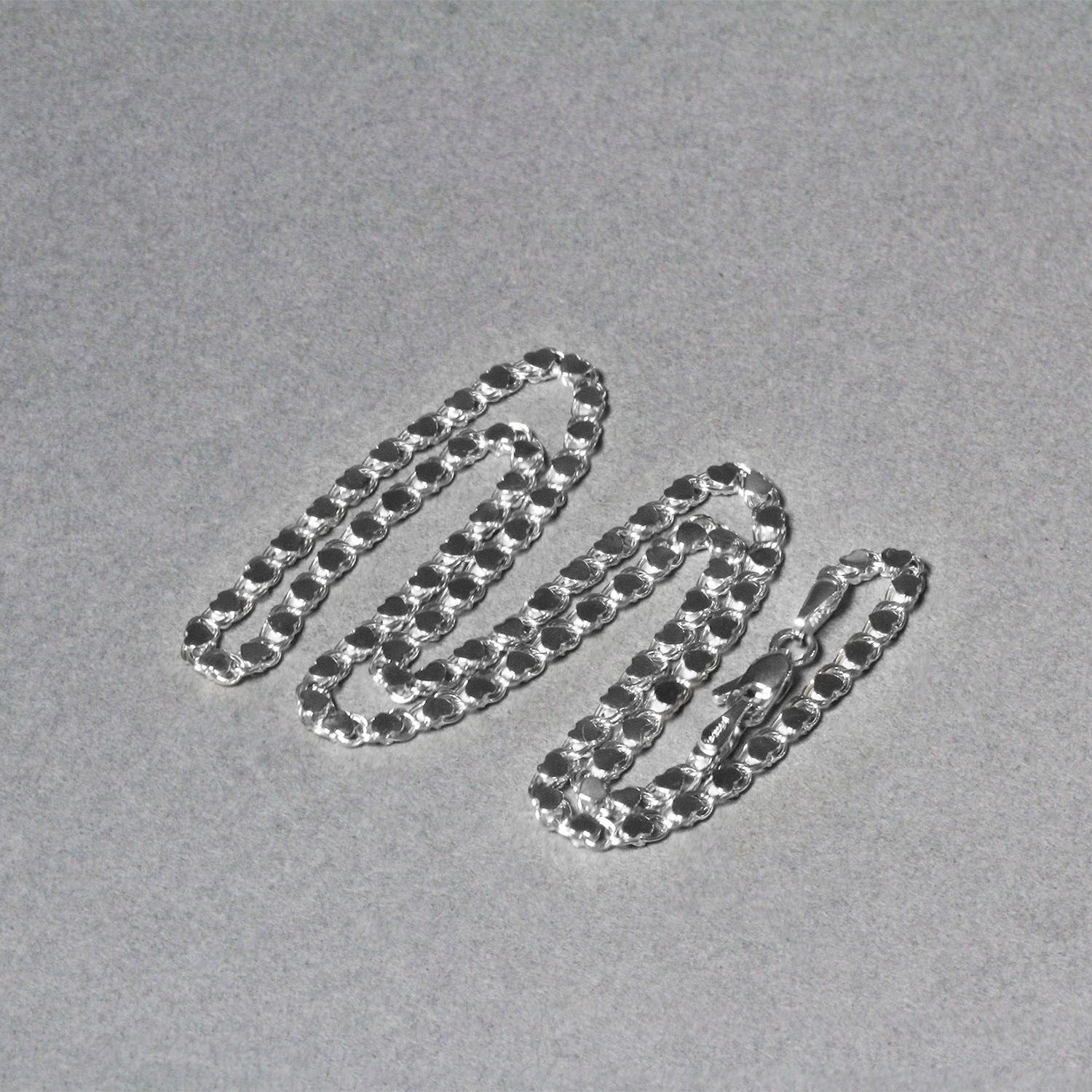 14k White Gold Heart Chain (3.00 mm)