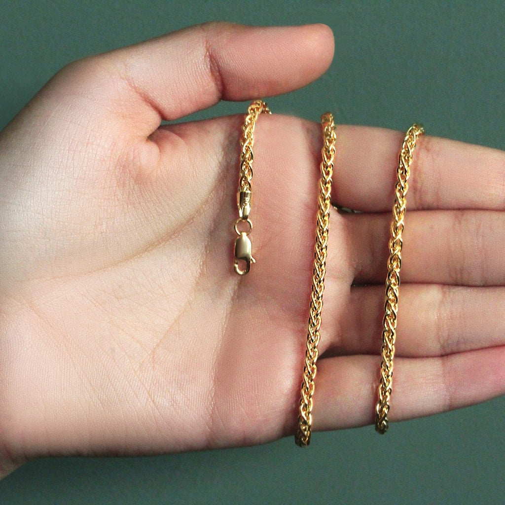 14k Yellow Gold Light Weight Wheat Chain (3.20 mm)