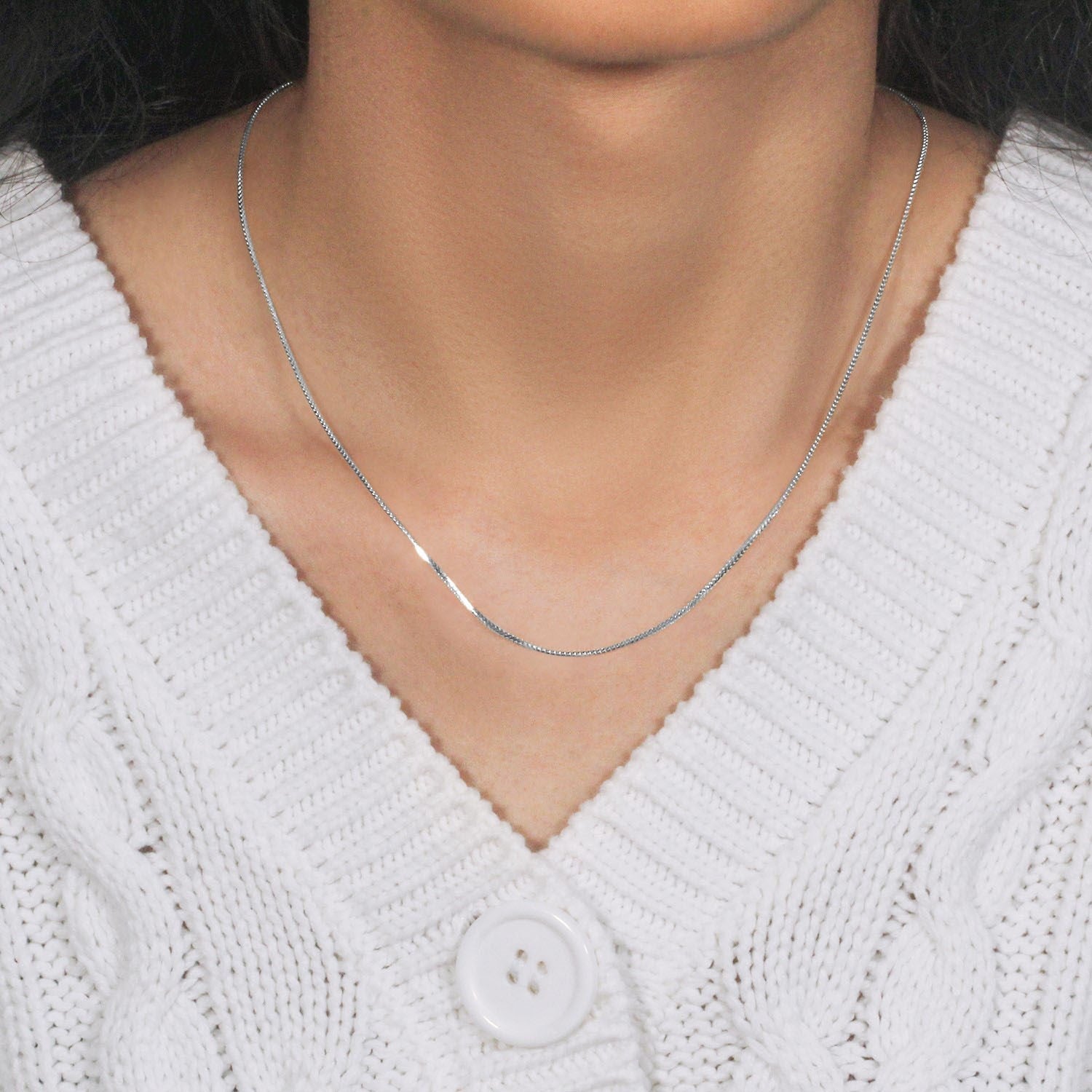 14k White Gold Franco Chain (0.90 mm)