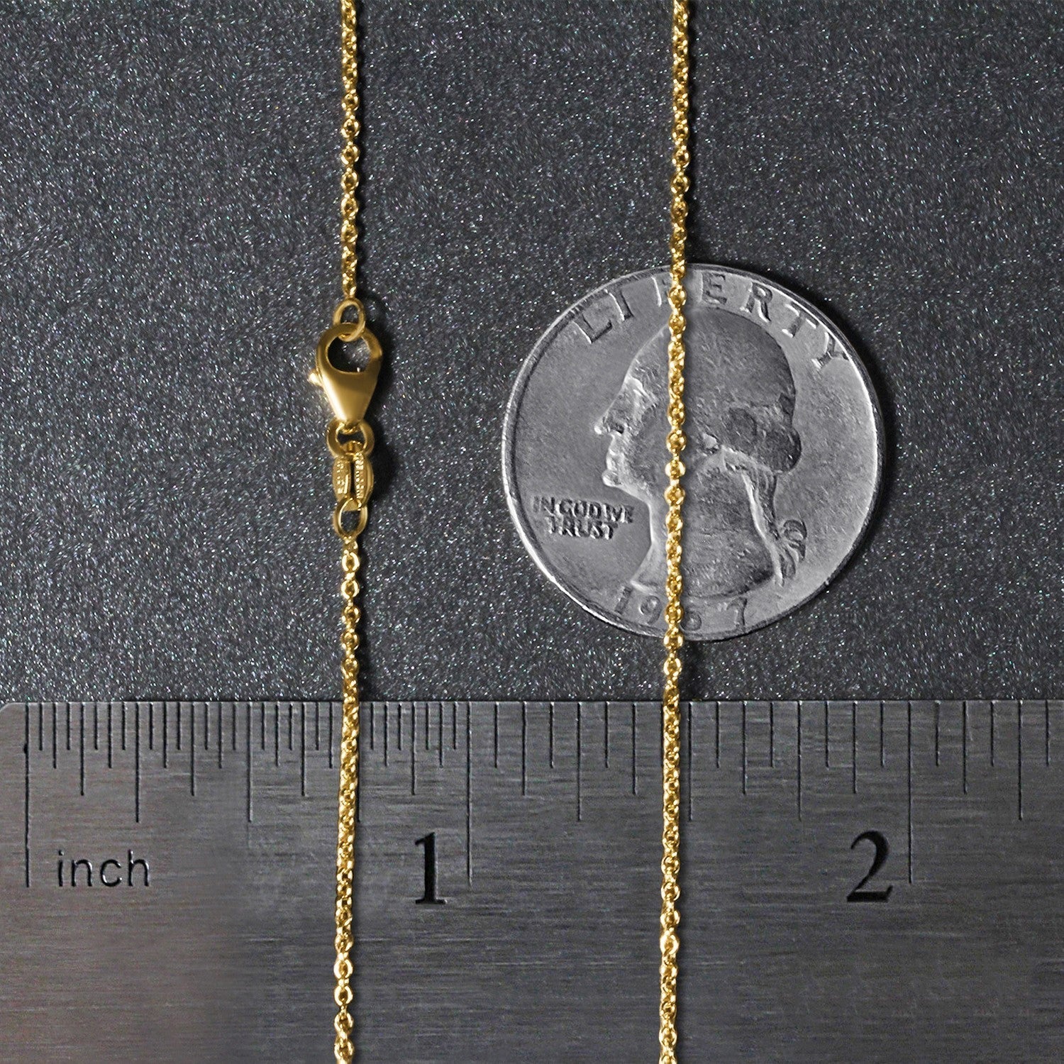 14k Yellow Gold Round Cable Link Chain (1.20 mm)