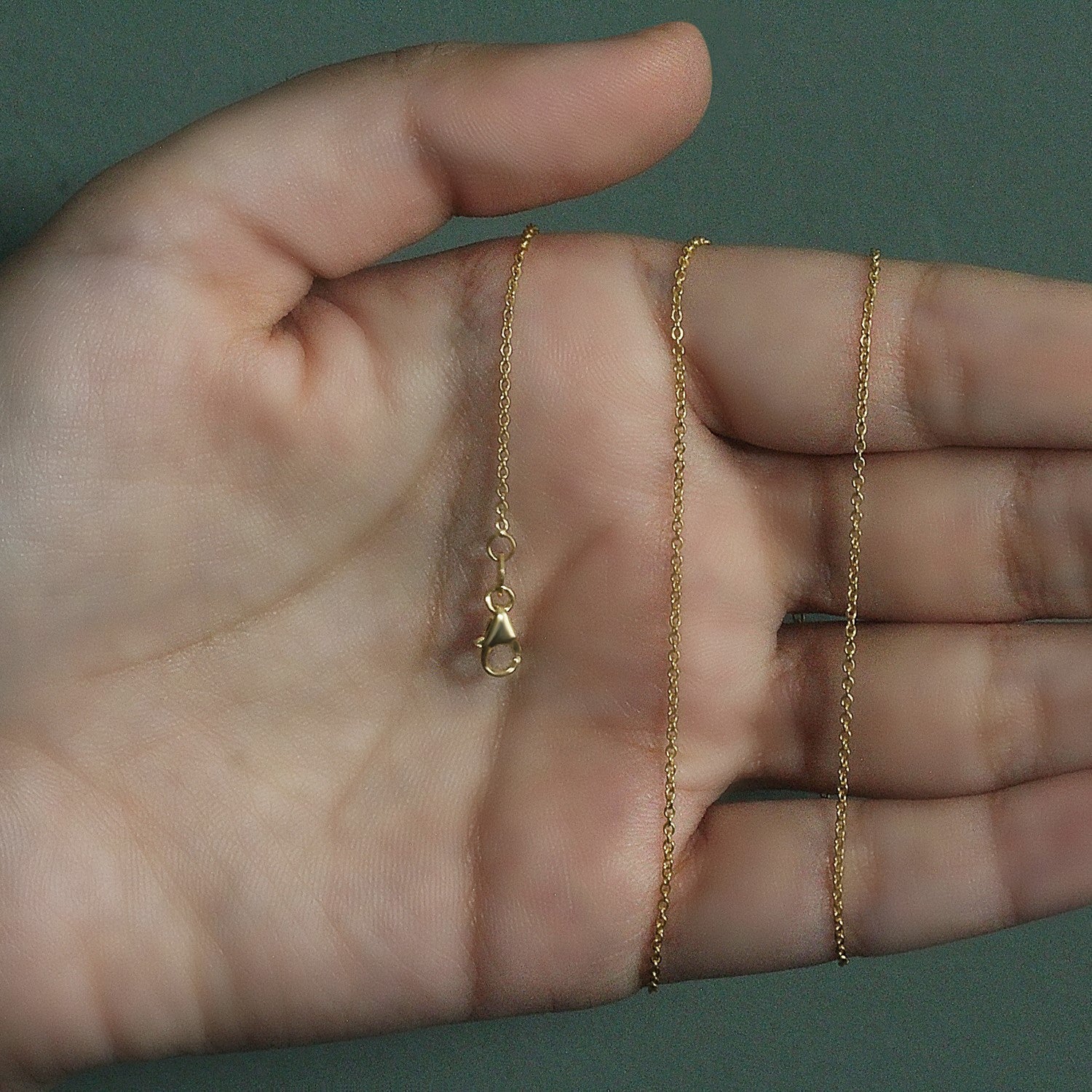 14k Yellow Gold Round Cable Link Chain (1.20 mm)