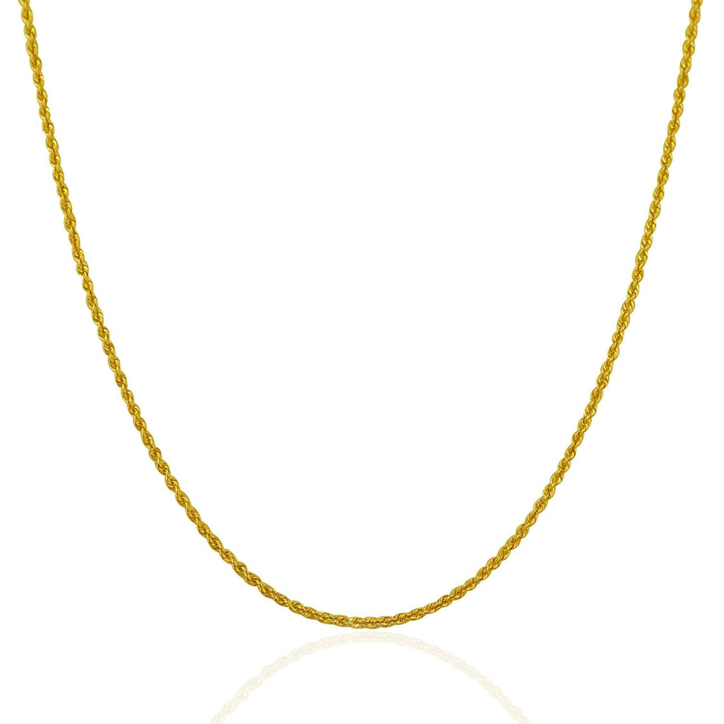 14k Yellow Gold Solid Rope Chain (1.30 mm)