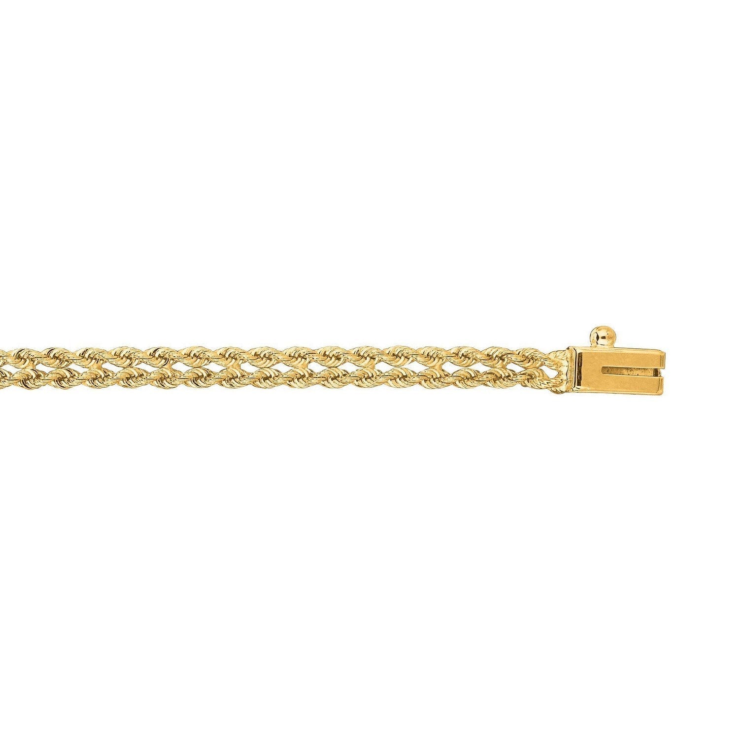 14k Yellow Gold Two Row Rope Bracelet  (3.40 mm)