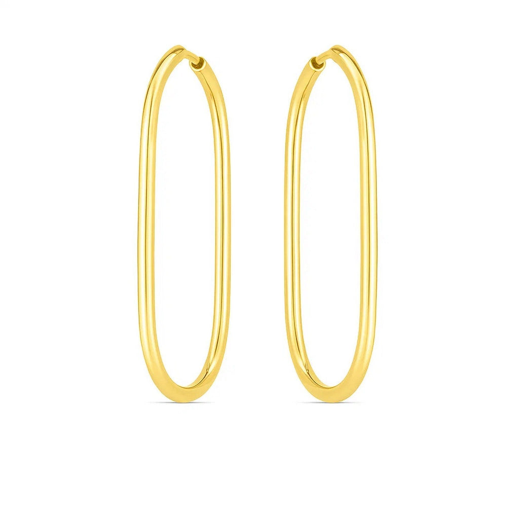 14k Yellow Gold Endless Large Paperclip Hoop Earrings