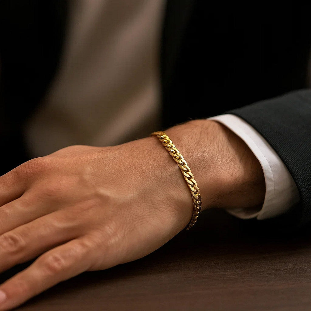 14k Yellow Gold Miami Cuban Semi Solid Bracelet (5.50 mm)