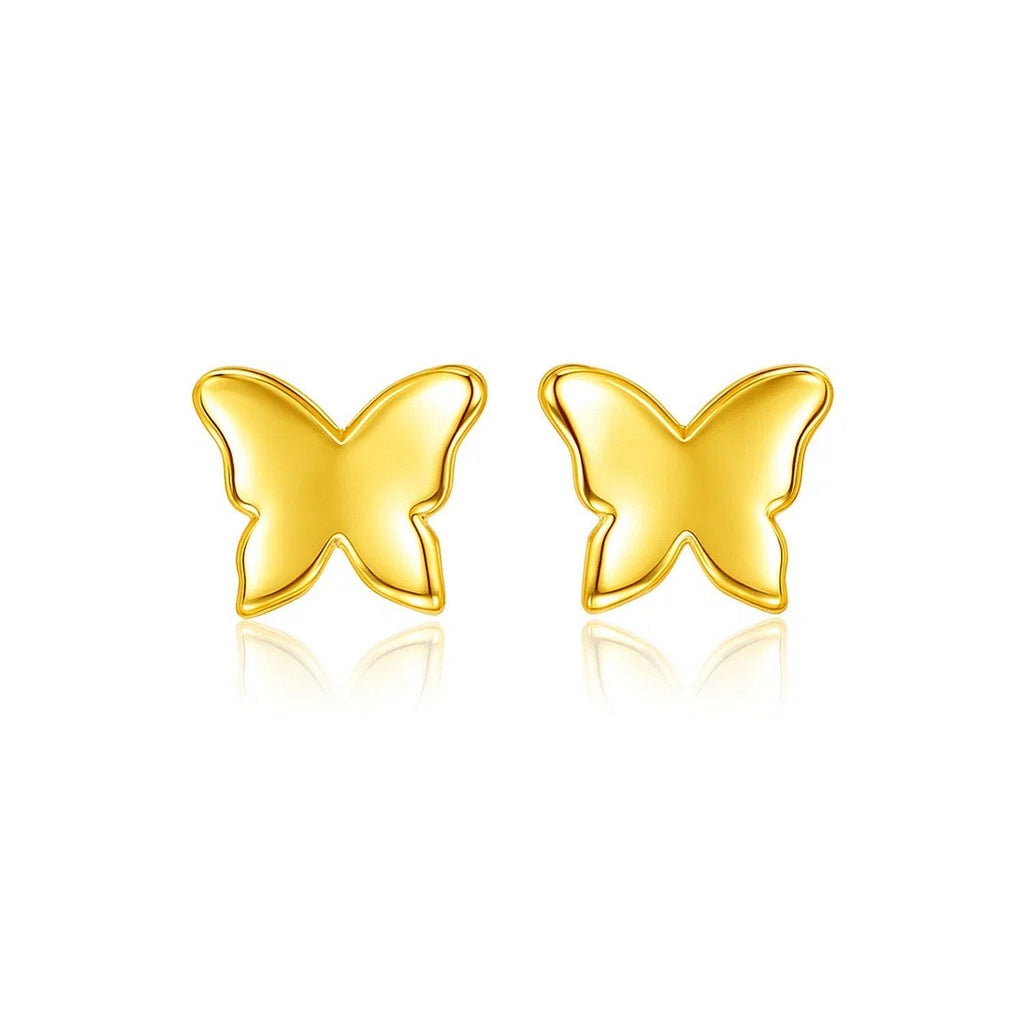 14k Yellow Gold Polished Butterfly Earrings