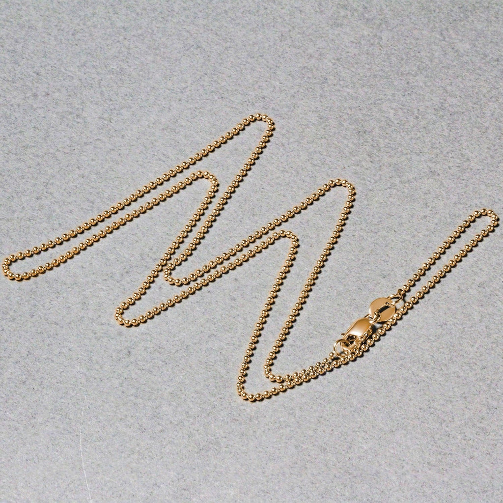 14k Yellow Gold Bead Chain 1.0mm (1.00 mm)