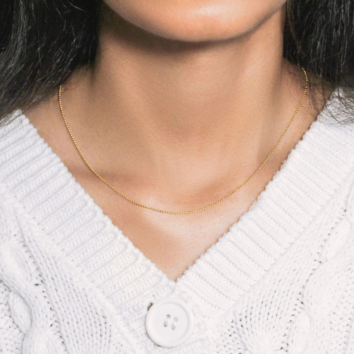 14k Yellow Gold Bead Chain 1.0mm (1.00 mm)