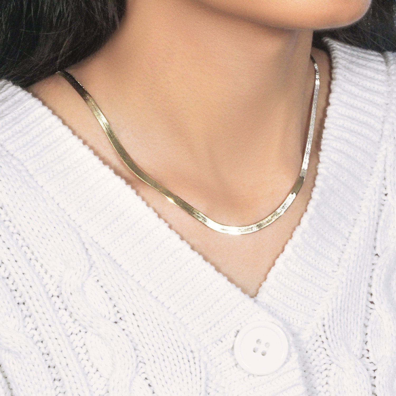 14k Yellow Gold Super Flex Herringbone Chain (3.80 mm)