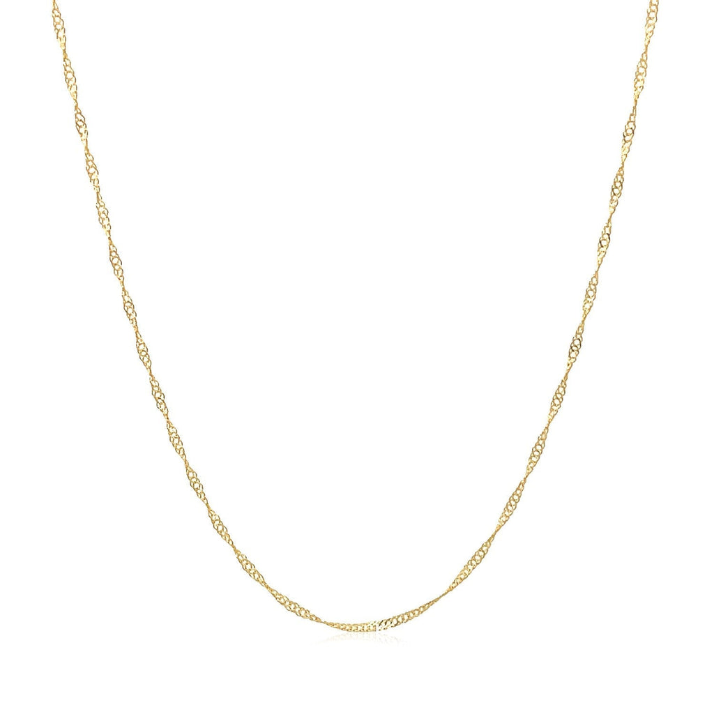 14k Yellow Gold Singapore Chain 0.6mm (0.60 mm)