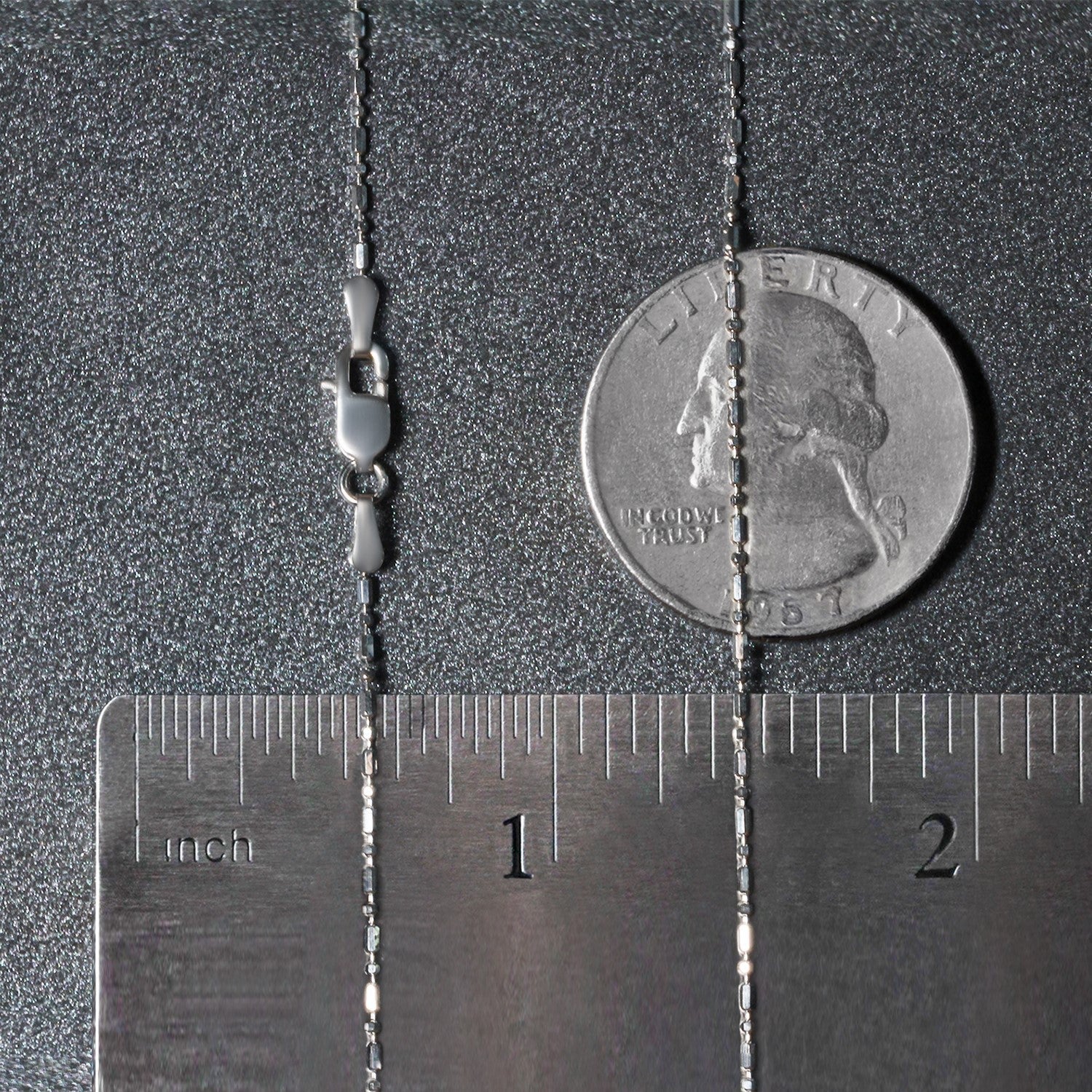 14k White Gold Diamond-Cut Bead Chain (0.90 mm)