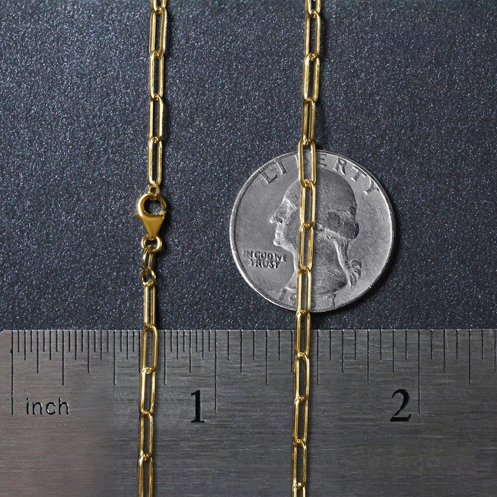 18K Yellow Gold Paperclip Chain (2.50 mm)