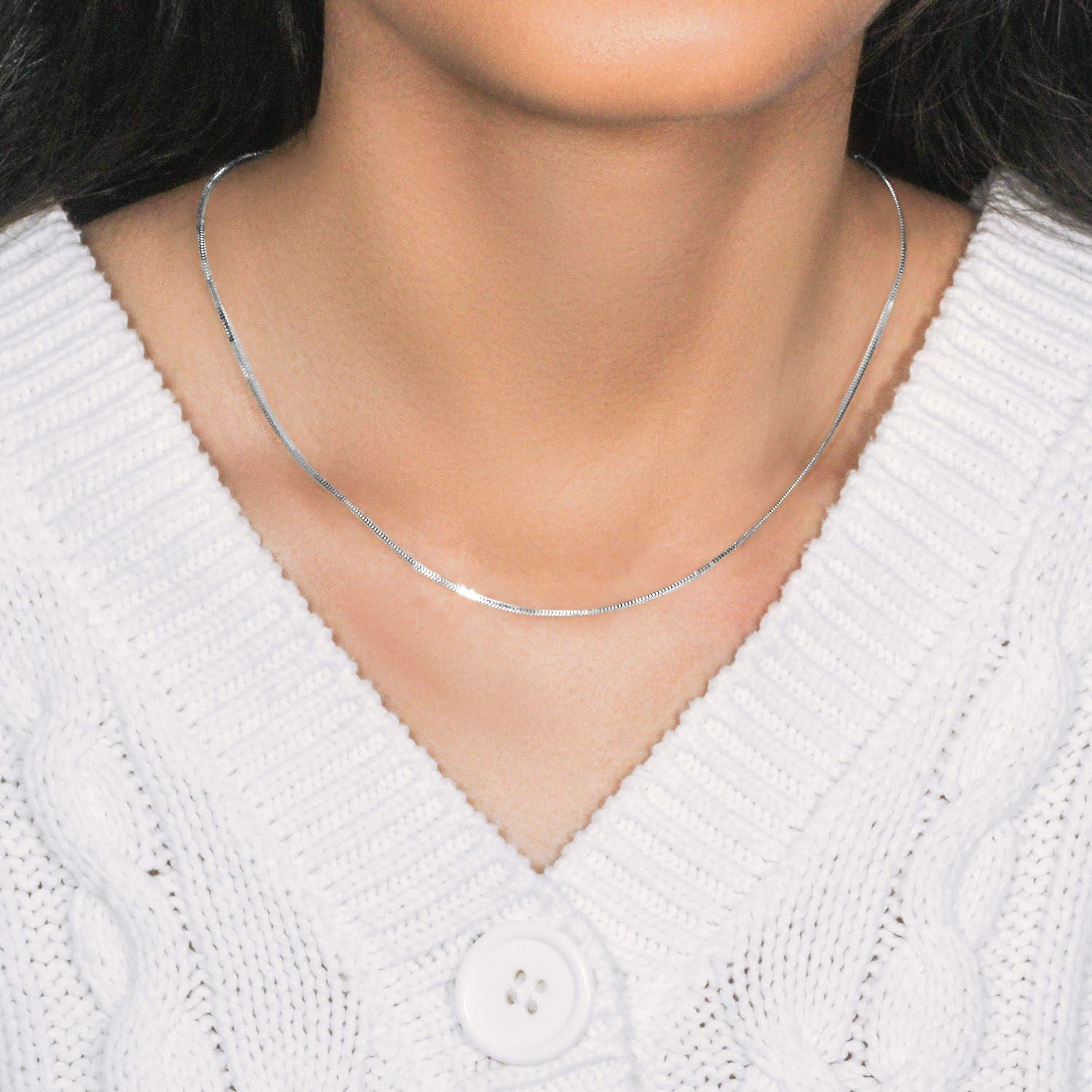 14k White Gold Milano Chain (1.10 mm)