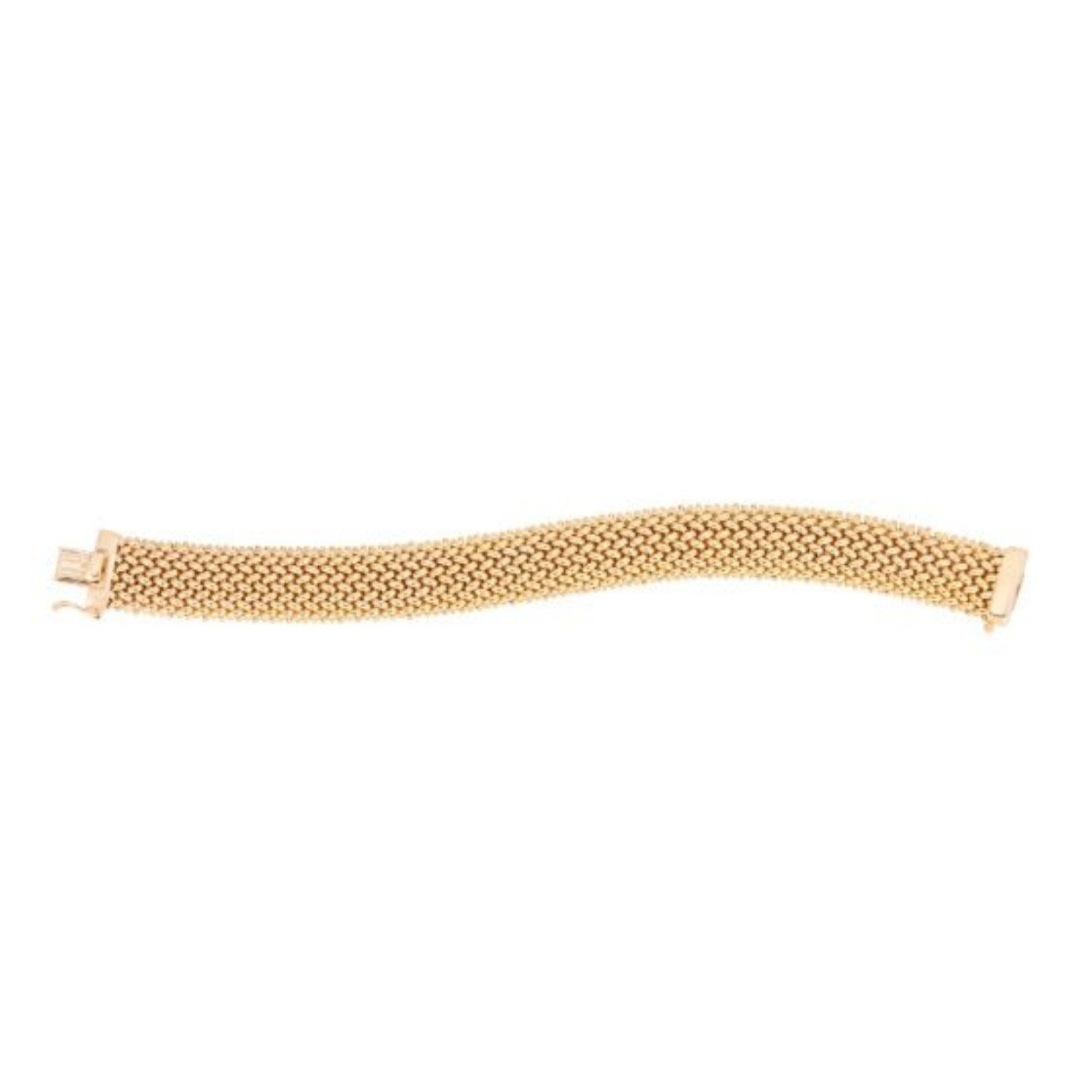 14k Yellow Gold High Polish Thick Braided Bracelet  (14.50 mm)